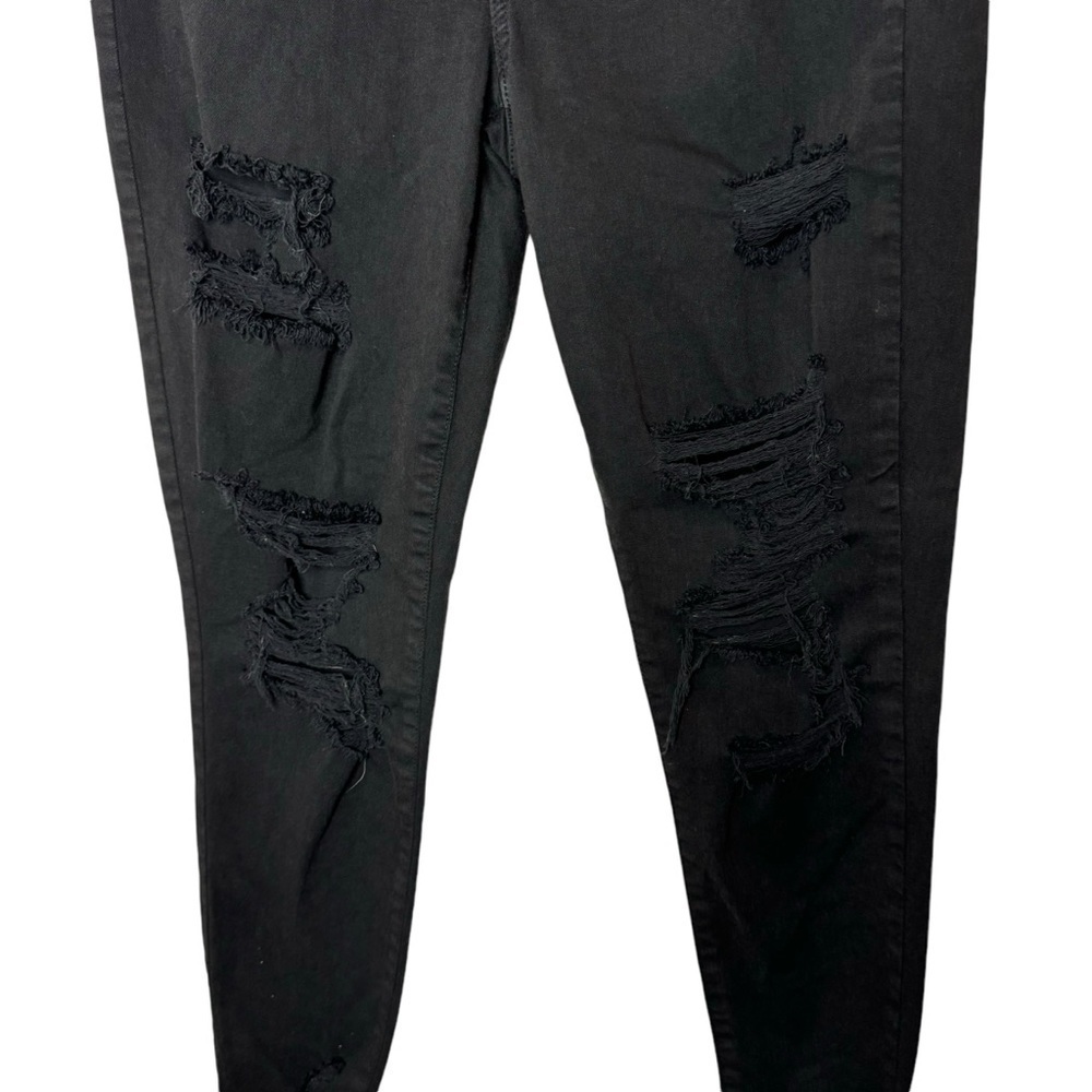 American Eagle Hi Rise Jegging Crop Distressed Black 10 - Picture 4 of 12